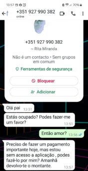 Cândido Miranda, Burla WhatsApp