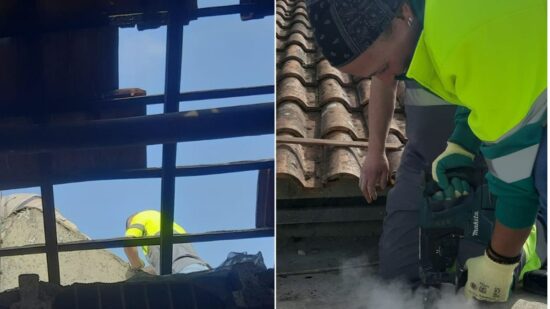 Trabalhadores do Município de Viana reabilitam casas danificadas pelo mau tempo em Leiria